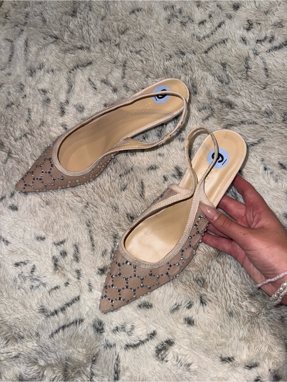 never worn gorgeous gemstone embellished kitten heels